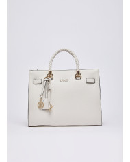 BORSA LIU JO SATCHEL MEDIA SHOPPING BAG CREAM 31X17X26CM AA6086 E1012 X0459