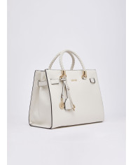 BORSA LIU JO SATCHEL MEDIA SHOPPING BAG CREAM 31X17X26CM AA6086 E1012 X0459