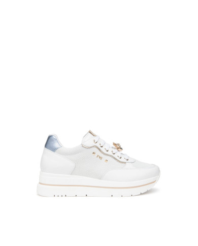 SNEAKERS NEROGIARDINI DONNA SKIPPER BIANCO SKIPPER BIANCO NAPPA LUX CELESTE 21 T.BRILL E615202D/707