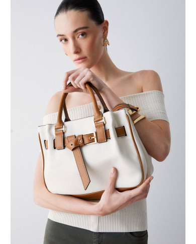 BORSA LIU JO PICCOLA SHOPPING BAG CREAM 32X13X22CM AA6032 E1120 X0459