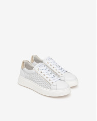 SNEAKERS NEROGIARDINI DONNA SKIPPER BIANCO SKIPPER BIANCO ETOILE MIELE T.BRILL PLATINO E615274D/707