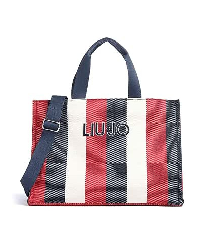 BORSA LIU JO GRANDE A RIGHE BAG BLUE SKY 40X30X20CM 2A6026 T2176 94111 