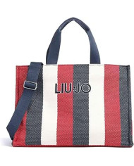 BORSA LIU JO GRANDE A RIGHE BAG BLUE SKY 40X30X20CM 2A6026 T2176 94111 