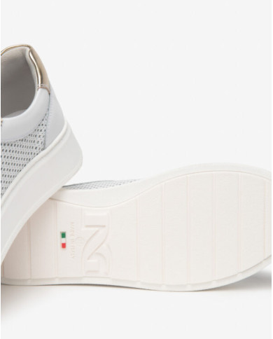 SNEAKERS NEROGIARDINI DONNA SKIPPER BIANCO SKIPPER BIANCO ETOILE MIELE T.BRILL PLATINO E615274D/707