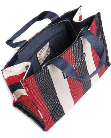 BORSA LIU JO GRANDE A RIGHE BAG BLUE SKY 40X30X20CM 2A6026 T2176 94111 