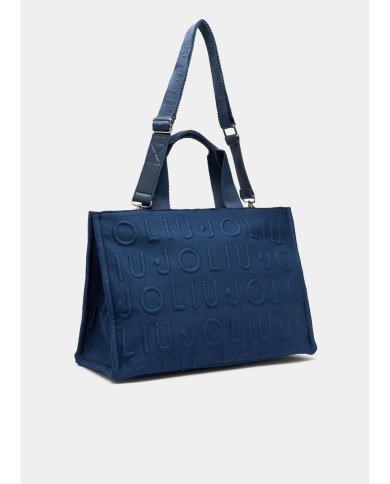 BORSA LIU JO TOTE MEDIA IN MAGLIA BAG BLUE SKY 40X30X20CM 2A6026 T0300 94111