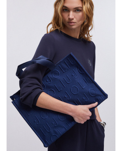 BORSA LIU JO TOTE MEDIA IN MAGLIA BAG BLUE SKY 40X30X20CM 2A6026 T0300 94111