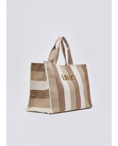 BORSA LIU JO TOTE BAG GRANDE A RIGHE BAG 40X30X20CM 2A6026 T2176 00133