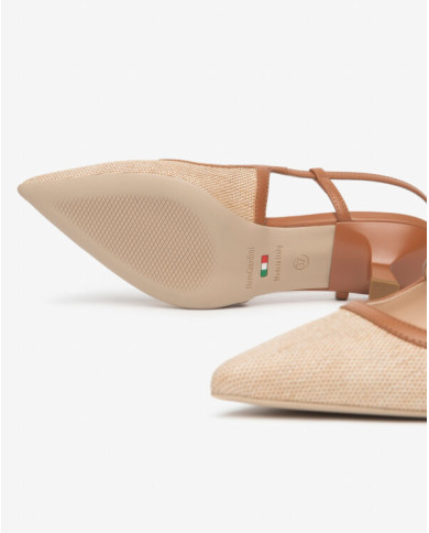 DECOLLETE' NEROGIARDINI DONNA T.PAGLIA FRESH 01/S  ARMENIA COGNAC TPU CLETO NATURALE E615471D/420