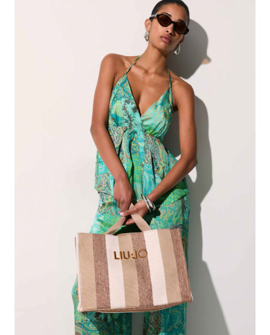 BORSA LIU JO TOTE BAG GRANDE A RIGHE BAG 40X30X20CM 2A6026 T2176 00133