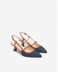 DECOLLETE' NEROGIARDINI DONNA T.TINTO JEANS 9 ARMENIA COGNAC TPU CLETO NERO E615470D/214