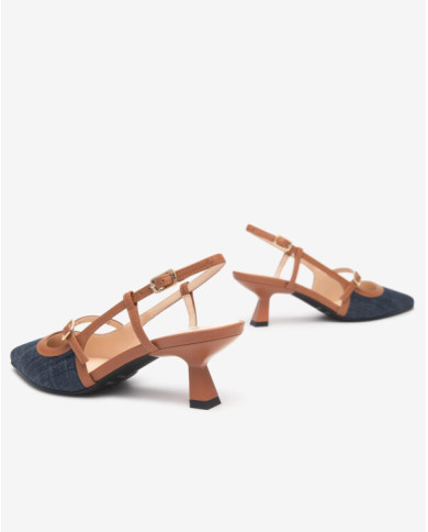 DECOLLETE' NEROGIARDINI DONNA T.TINTO JEANS 9 ARMENIA COGNAC TPU CLETO NERO E615470D/214