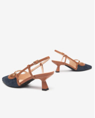 DECOLLETE' NEROGIARDINI DONNA T.TINTO JEANS 9 ARMENIA COGNAC TPU CLETO NERO E615470D/214