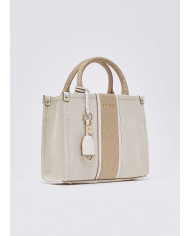 BORSA LIU JO PICCOLA KACQUARD SHOPPING NEUTRO/CREAM 25X11X21CM AA6192 T388A C3905