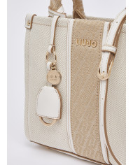 BORSA LIU JO PICCOLA KACQUARD SHOPPING NEUTRO/CREAM 25X11X21CM AA6192 T388A C3905