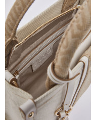 BORSA LIU JO PICCOLA KACQUARD SHOPPING NEUTRO/CREAM 25X11X21CM AA6192 T388A C3905