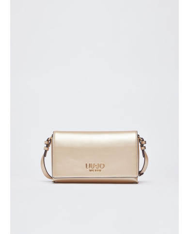 BORSA A SPALLA LIU JO PICCOLA LEATHER BAG LIGHT GOLD 24X7X15CM AA6224 E0958 90048 