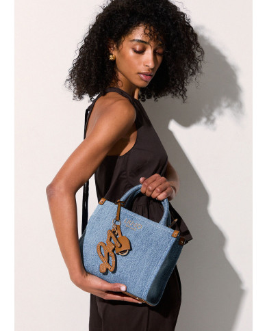 BORSA LIU JO PICCOLA SHOPPING LIGHT DENIM 23X11X21CM AA6192 T377A 74015 