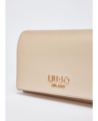 BORSA A SPALLA LIU JO PICCOLA LEATHER BAG LIGHT GOLD 24X7X15CM AA6224 E0958 90048 
