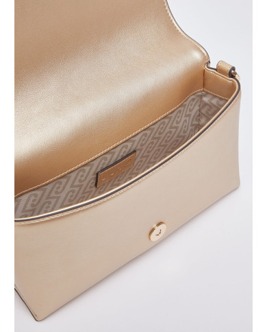 BORSA A SPALLA LIU JO PICCOLA LEATHER BAG LIGHT GOLD 24X7X15CM AA6224 E0958 90048 