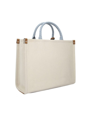 BORSA LIU JO JACQUARD MEDIA SHOPPING BAG NEUTRO/DENIM 34X13X28CM AA6206 T388A C3906