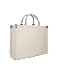 BORSA LIU JO JACQUARD MEDIA SHOPPING BAG NEUTRO/DENIM 34X13X28CM AA6206 T388A C3906