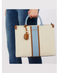 BORSA LIU JO JACQUARD MEDIA SHOPPING BAG NEUTRO/DENIM 34X13X28CM AA6206 T388A C3906