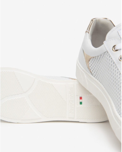 SNEAKERS NEROGIARDINI DONNA SKIPPER BIANCO SKIPPER BIANCO T.BRILL PLATINO TR MALAGA E615252D/707