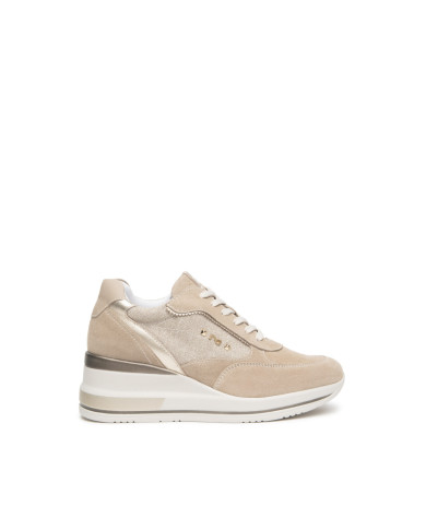 SNEAKERS NEROGIARDINI DONNA VELOUR CAMEL T.LINO LUREX 06 BEIG ETOILE MIELE TAMIGI SABBIA E615230/421