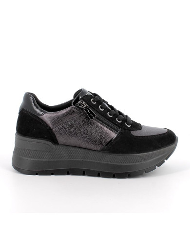SNEAKERS CON ZEPPA IGI&CO DONNA SCAM.SU/FIO.BOT NERO/ANTRACITE 8677500