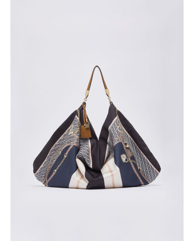 BORSA LIU JO FOULARD MEDIAHOBO BAG ST METALL IT DENIM 58X38X5CM AA6194 T2745 P9222