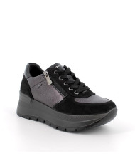 SNEAKERS CON ZEPPA IGI&CO DONNA SCAM.SU/FIO.BOT NERO/ANTRACITE 8677500