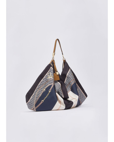 BORSA LIU JO FOULARD MEDIAHOBO BAG ST METALL IT DENIM 58X38X5CM AA6194 T2745 P9222