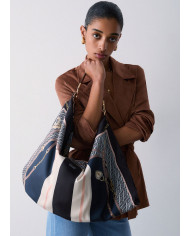 BORSA LIU JO FOULARD MEDIAHOBO BAG ST METALL IT DENIM 58X38X5CM AA6194 T2745 P9222