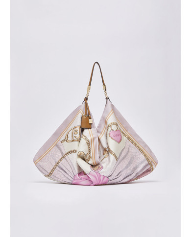 BORSA LIU JO FOULARD HOBO BAG ST META SOFT PEONY 58X38X5CM AA6194 T2745 P9223