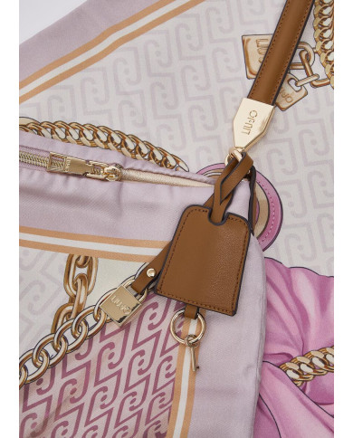 BORSA LIU JO FOULARD HOBO BAG ST META SOFT PEONY 58X38X5CM AA6194 T2745 P9223