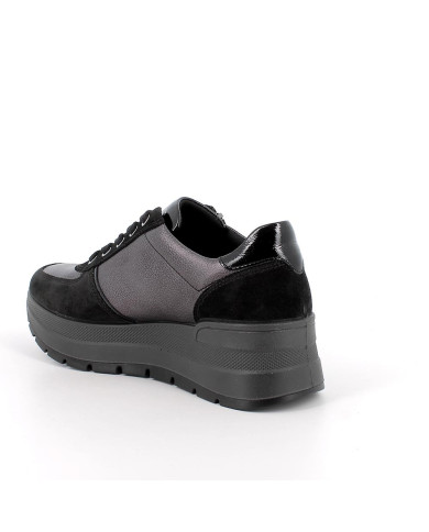 SNEAKERS CON ZEPPA IGI&CO DONNA SCAM.SU/FIO.BOT NERO/ANTRACITE 8677500