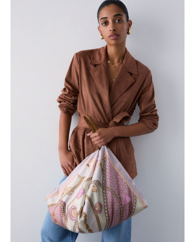 BORSA LIU JO FOULARD HOBO BAG ST META SOFT PEONY 58X38X5CM AA6194 T2745 P9223