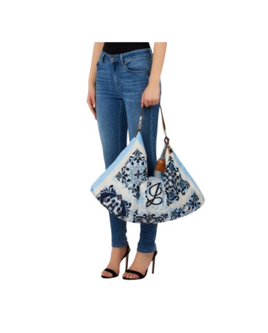 BORSA LIU JO FOULARD MEDIA HOBO BAG ST MAIOLICA IT BLUE 58X38X5CM AA6194 T2745 P9224