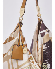 BORSA LIU JO FOULARD MEDIA HOBO BAG BRUSHED CHOCCOLATE 58X38X5CM   AA6194 T2745 P9225