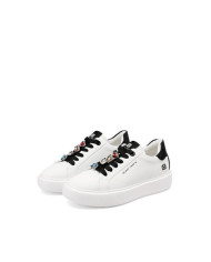 SNEAKERS QUEEN HELENA PLATFORM CON DETTAGLI GIOIELLO X34-1 WHITE BLACK