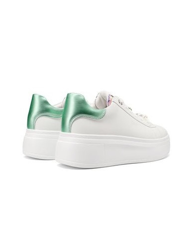 SNEAKERS QUEEN HELENA PLATFORM MINIMAL CON DETTAGLI GIOIELLO X34-13 WHITE/GREEN