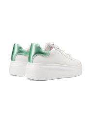 SNEAKERS QUEEN HELENA PLATFORM MINIMAL CON DETTAGLI GIOIELLO X34-13 WHITE/GREEN