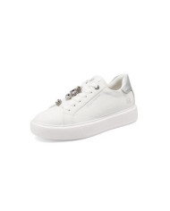 SNEAKERS QUEEN HELENA PLATFORM CON DETTAGLI GIOIELLO X34-1 WHITE/SILVER