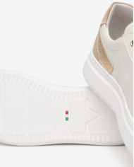 SNEAKERS NEROGIARDINI DONNA CILE BIANCO ZOUK SILVER VELOUR FIORDALISO VELOUR FEMME E615285D/707