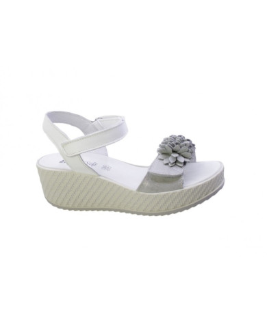 SANDALO CON ZEPPA ENVAL SOFT DONNA CAPRA MET PARKE BIANCO/ARGENTO 5783822