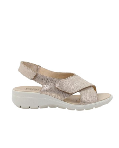 SANDALO CON ZEPPA ENVAL SOFT DONNA CAPRA.LAM.RAMIE PLATINO 5778733