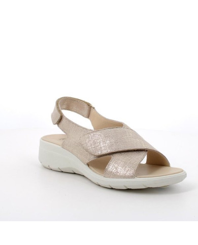 SANDALO CON ZEPPA ENVAL SOFT DONNA CAPRA.LAM.RAMIE PLATINO 5778733