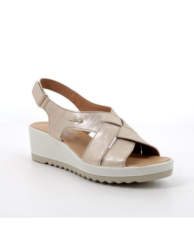 SANDALO CON ZEPPA ENVAL SOFT DONNA CAPRA MET PARKE SABBIA LAMINATO 5781133