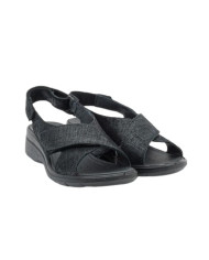 SANDALO CON ZEPPA ENVAL SOFT DONNA CAPRA.LAM.RAMIE NERO 5778700
